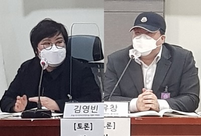 (왼)아주대학교 차희정 외래교수(오)유주얼미디어그룹 김유창 이사장.ⓒ에이블뉴스